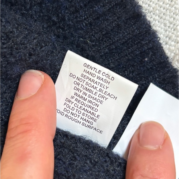 Dissh Oversized Crew Neck Long Sleeves Boucle Sweater Navy Ink Blue - Size Small - Picture 8 of 9